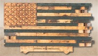 Barrel Wood American Flag - Made In USA