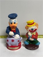 Vintage Plastic Coin Banks Disneys Donald