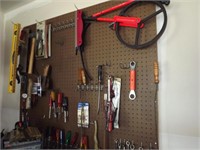 Misc. tools on pegboard