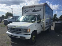 1998 FORD E-350 VAN W/ 14' FIBERGLASS CARGO BOX 2W