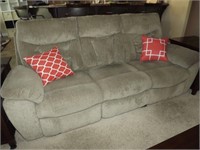 Tan sofa with rcliners
