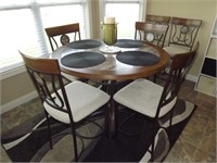 Dinette set, round table 6 chairs