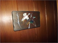 Several Duck pictures, wreath & wood TV trays