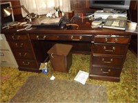 Executive Wood Desk, & executive leather desk chai
