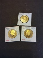 Kennedy half Dollar proof coins 1977X2 and a 1978