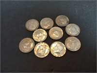 10 Silver Clad half Dollar Coins various Years