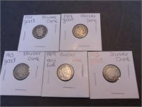 Barber Dimes various dates