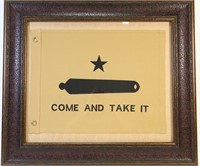 FRAMED COME AND TAKE IT CANVAS FLAG