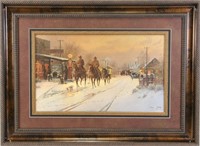 G. HARVEY "ONLY WORKING HORSEBACK" LITHOGRAPH