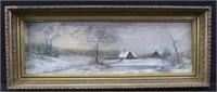 CIRCA 1891 WINTER LANDSCAPE PASTEL ON PAPER