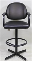 BLACK VINYL BAR STOOL