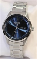 SEIKO SOLAR ESSENTIAL 40MM V158 BLUE DAY/DATE WATC