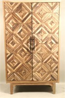 CONTEMPORARY CARVED GEOMETRIC FACE CABINET