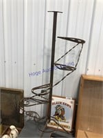 Metal plant stand, approx 4 ft. tall, needs repair