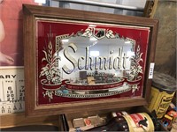 Schmidt Beer framed mirror, 14.5 x 20
