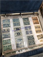 Old postage stamp collection in binder
