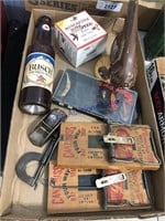 Rat traps, lures, sm plane, beer bottle flashlight