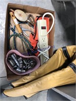 Misc--gun case, bungee straps, pulley, power strip