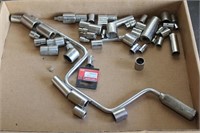 Flat lot to include Craftsman 3/8" & 1/4" sockets,