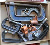 Flat lot of C clamps to include a Hargrave 8",