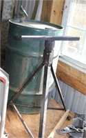 23 gallon steel fuel drum and tripod stand