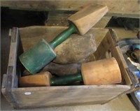 Wood Crate With Bowling Pins, etc.
