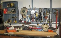 Large assortment of garage items including GE