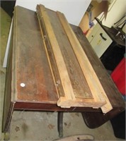Vintage wood drop leaf table. Measures: 30" H x