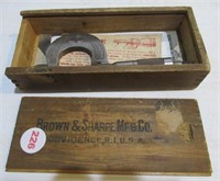 Vintage brown and sharp micrometer.