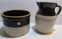 Matching style crock with pitcher.