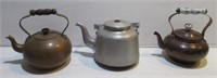 (3) Tea pots including copper.
