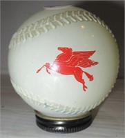 Unique Mobil oil Pegasus glass baseball bank.