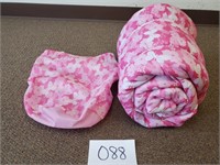 Children's Pink Butterfly & Flower Sleeping Bag