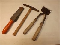 Vintage Clipper, Tack Hammer and Stone