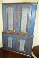 Antique corner cupboard with contemporary paint an