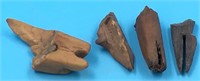 Lot of 4 ivory and bone artifacts, longest is 2"