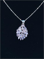 Sterling silver necklace with tanzanite