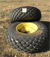 (2) 18.4-26 6 ply Goodrich tires on 16” rims