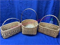 (3) handmade baskets
