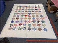 Nice vintage applique quilt (6ft x 7.5ft)hand done