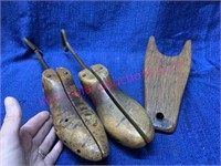 Old wooden shoe stretchers & old boot jack