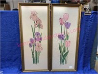 (2) Embroidery framed wall hangings