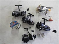 5 fishing reels incl:mitchell & copperhead