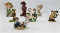 Lot of 7 Vintage Misc Figurines - Knockoff Hummels