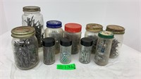 Lot of Jars of Screws & Nails