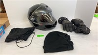 BRP Modular 3 snowmobile helmet, neck warmer,