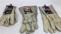 3 pairs of men’s work gloves