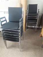 11 black stacking chairs