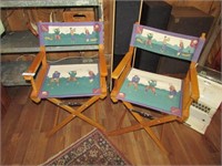 Pair Vintage Director Chairs Golf Theme