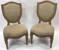 Pair Shield-Back Upholstered Side Chairs